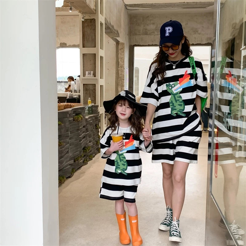 Dino Stripes Mom & Me Set