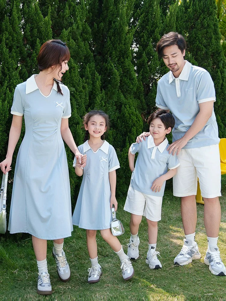 Fresh Blue Family Outfit