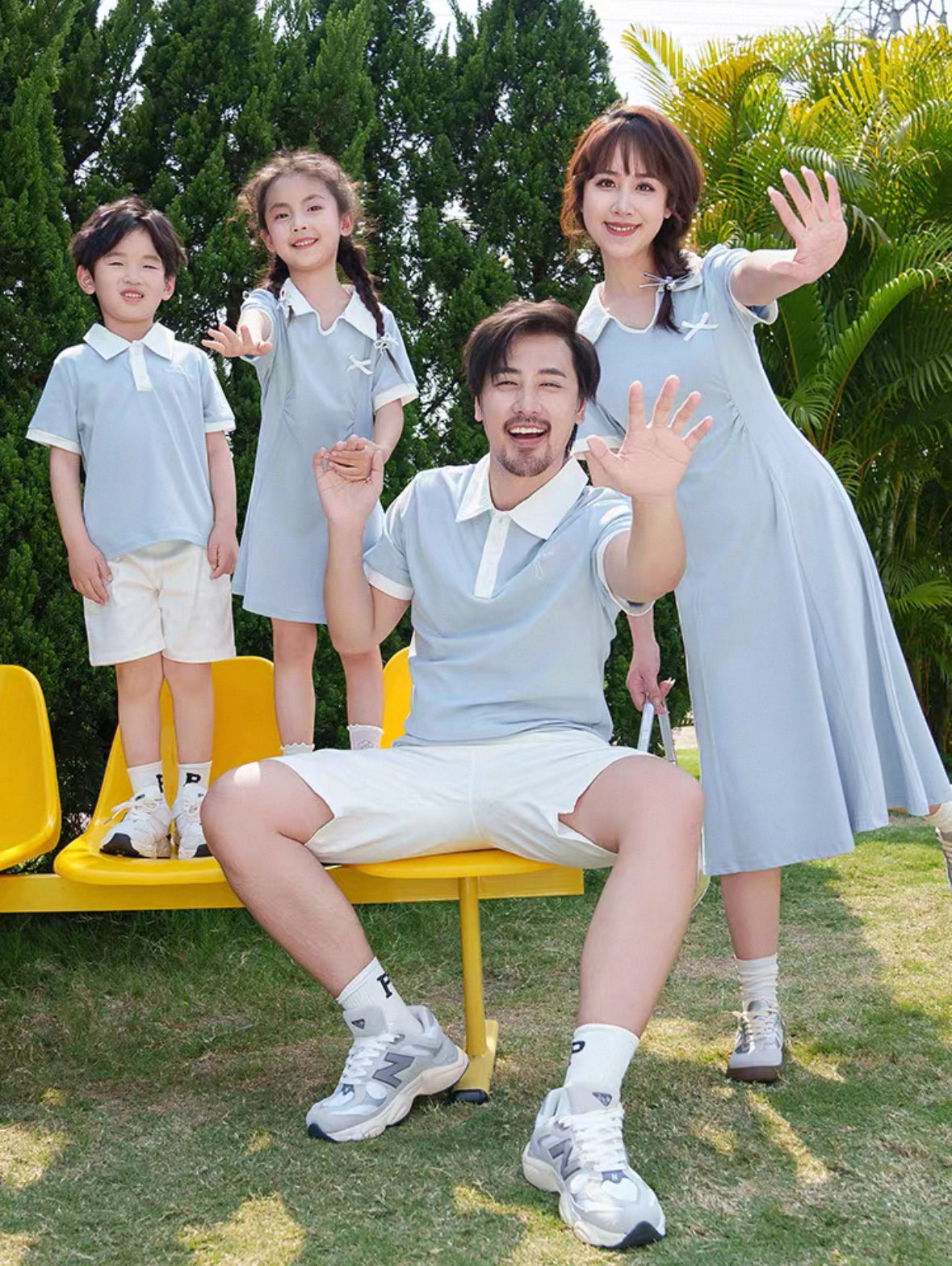 Fresh Blue Family Outfit