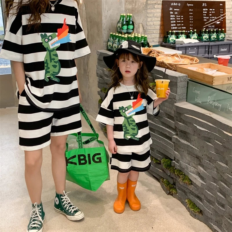 Dino Stripes Mom & Me Set
