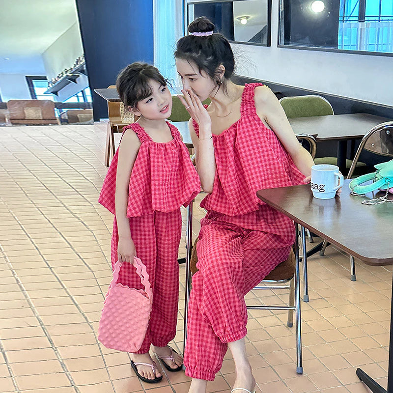Pink Checkered Mom & Me Set