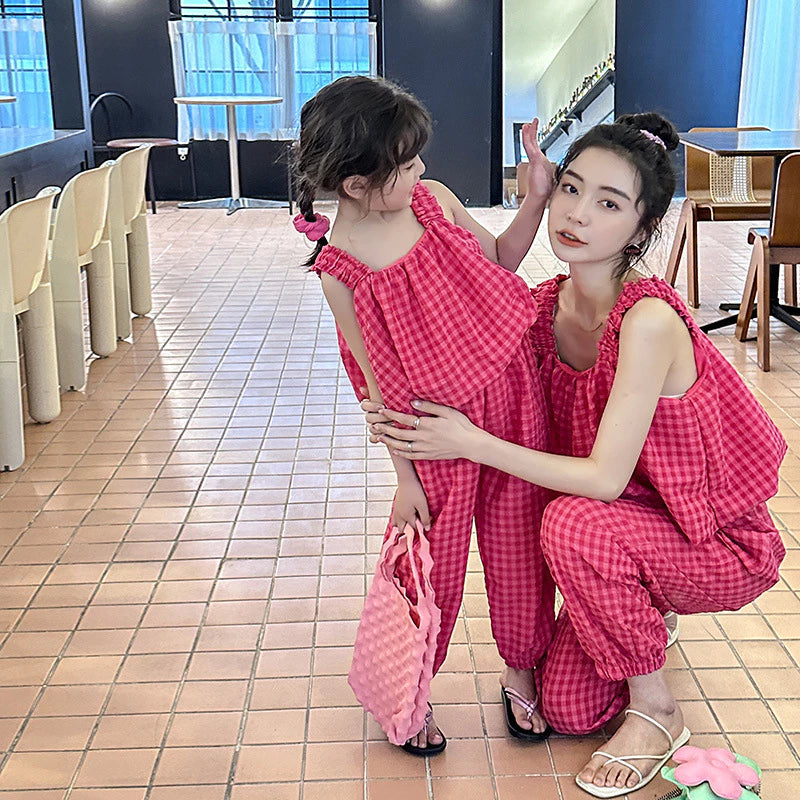 Pink Checkered Mom & Me Set
