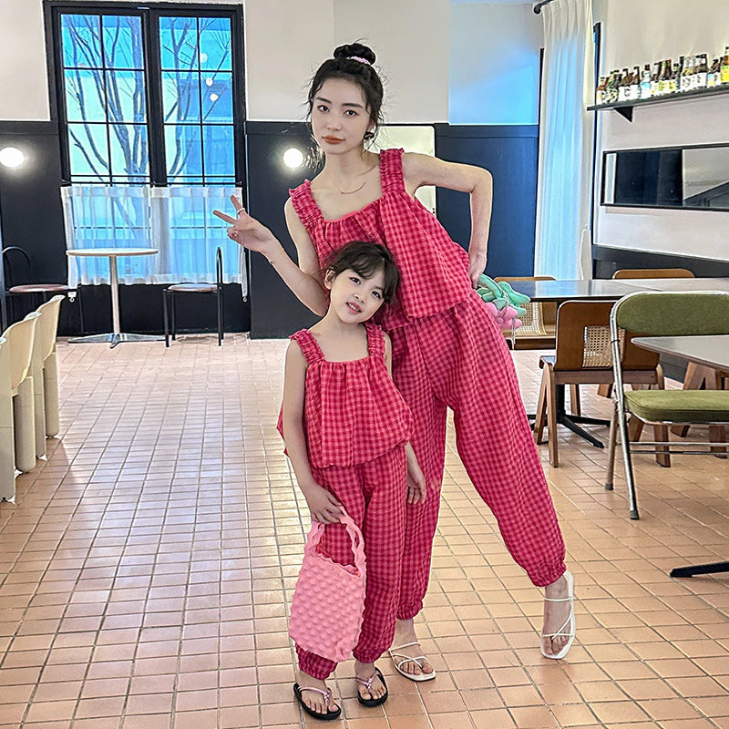 Pink Checkered Mom & Me Set