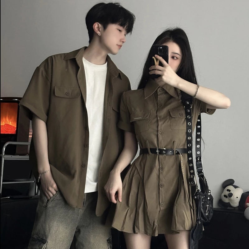 Khaki Workwear Couple Set