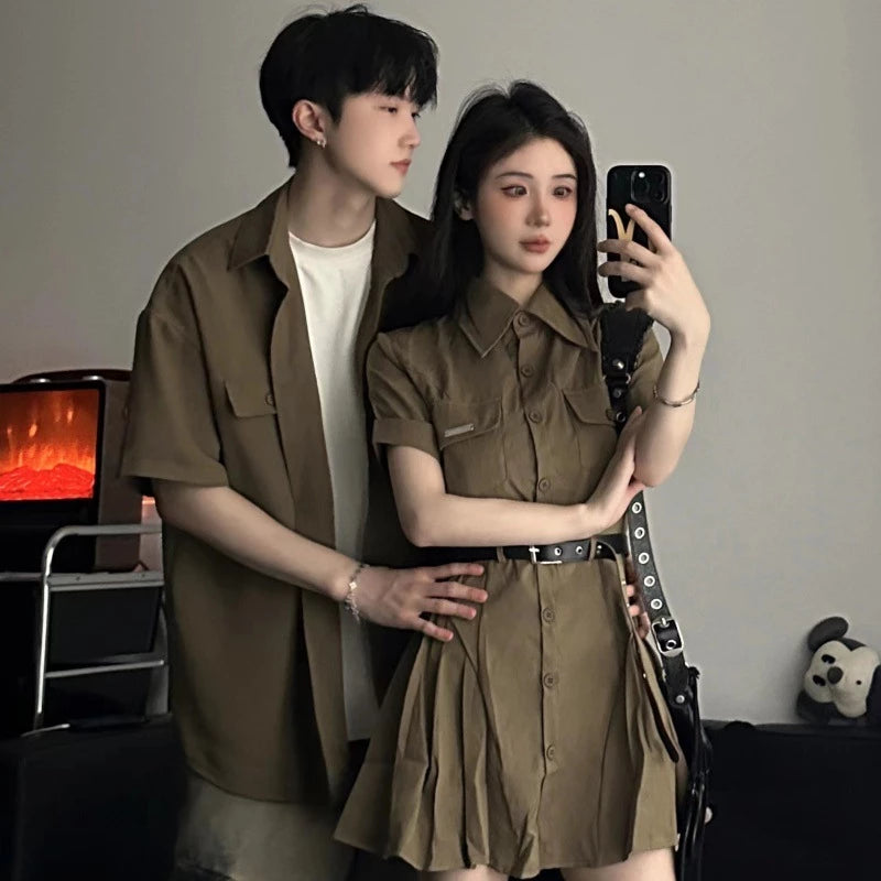 Khaki Workwear Couple Set