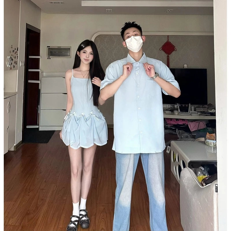 Baby Blue Couple Set